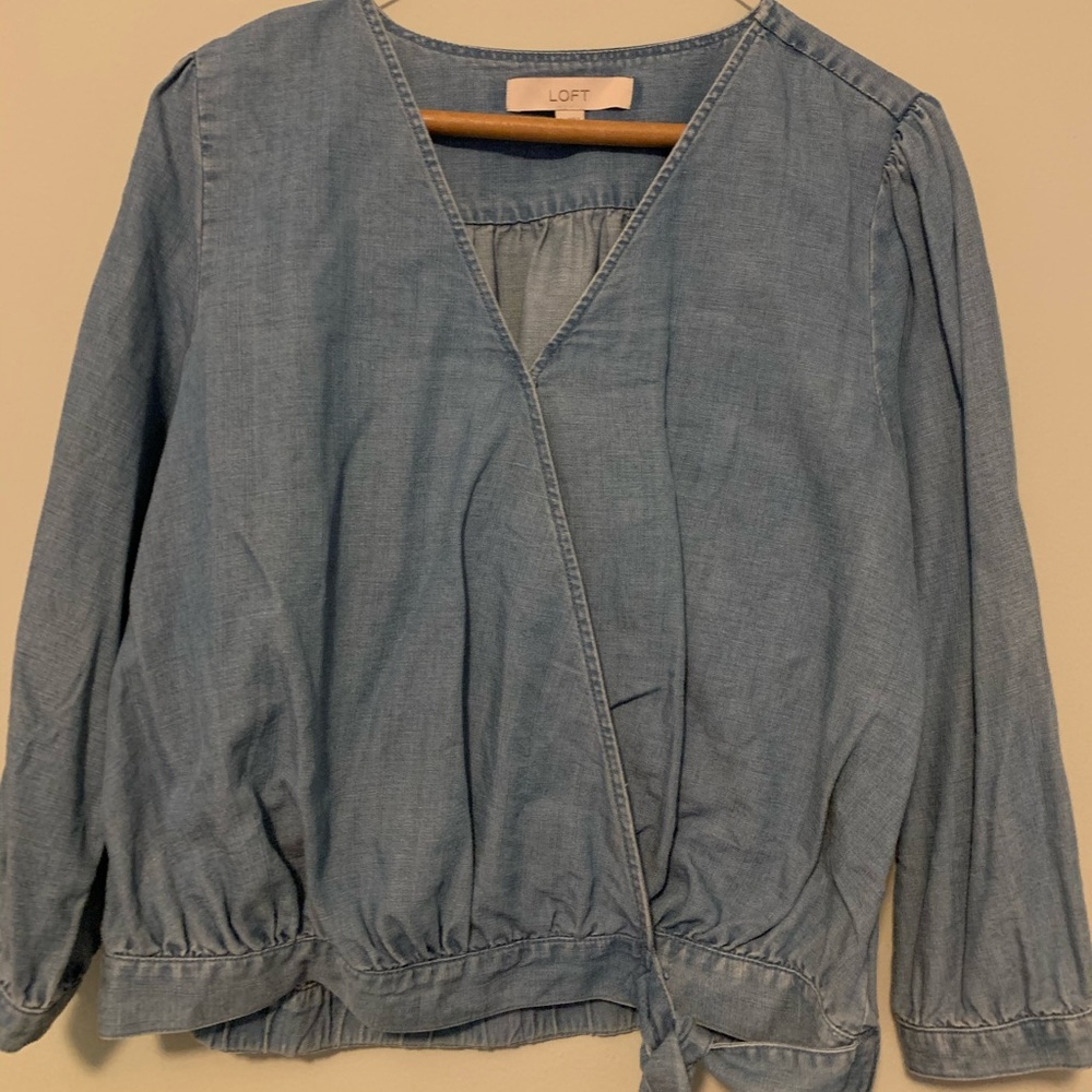Cross tie jean shirt